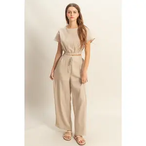 HYFVE Round Neck Short Sleeve Top and Pants Set
