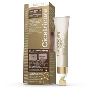 Cicatricure Gold Lift Dual Contour Eye and Lip Wrinkle Cream, Single Pack, Anti Aging Skin Care to Reduce Dark Circles, Puffiness & Expression Lines, 0.5 Ounce - 1 Pack