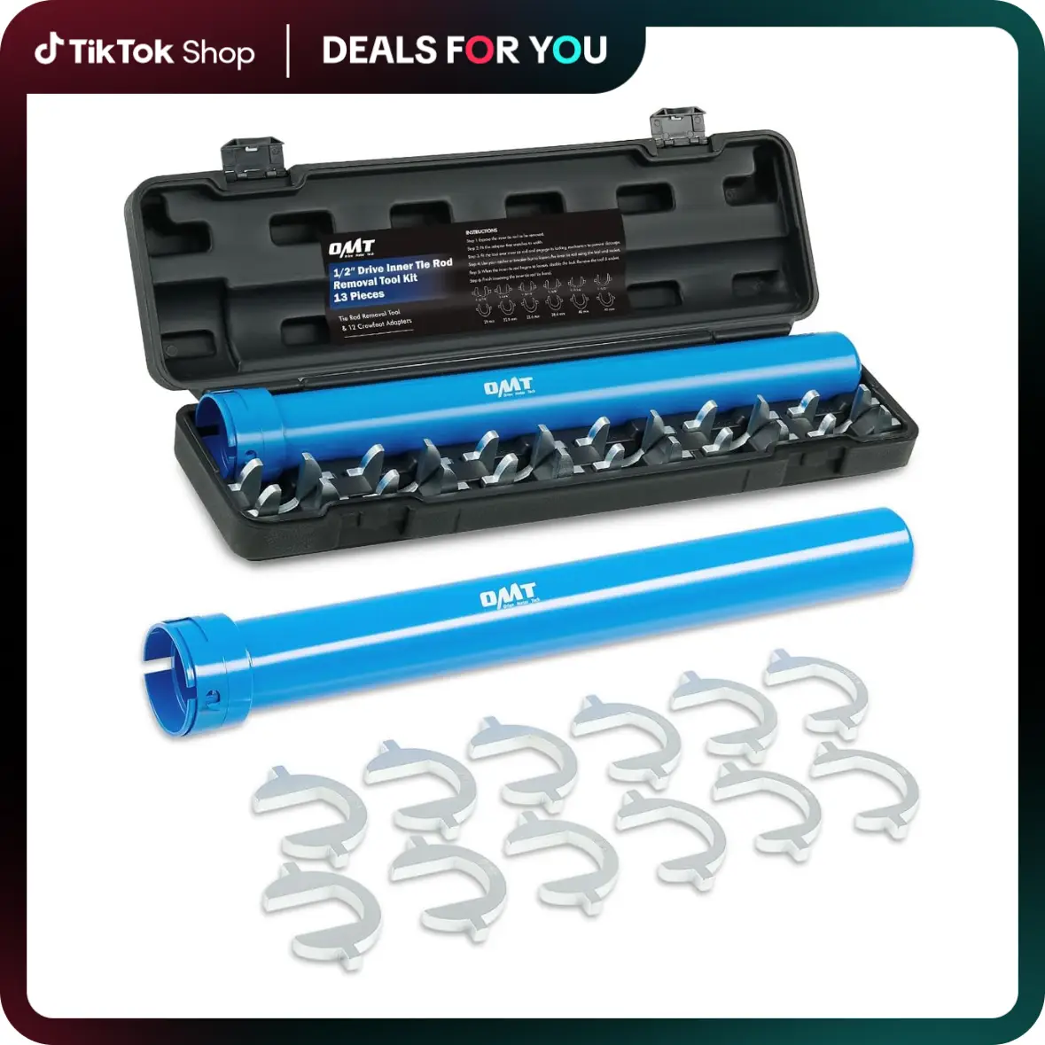 【Fall Deals For You】Orion Motor Tech Inner Tie Rod Removal Tool Kit, Inner Tie Rod Tool for Tie Rod Replacement, Master Inner Tie Rod Tool Set with 12