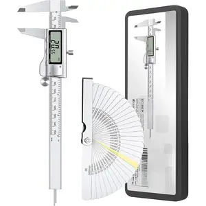 Digital Vernier Caliper 6inch/150mm + 32 Feeler Gauges Dial Caliper Caliper Fraction/Inch/Metric Electronic Caliper Measuring Tool for Length Width Depth Inner Outer Diameter