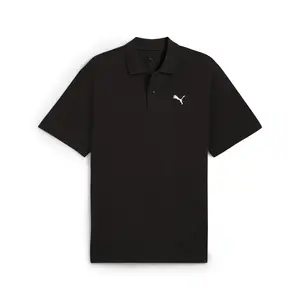 PUMA Mens Wardrobe Essentials Pique Relaxed Short Sleeve Shirt Casual Casual - Black