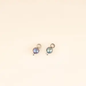 Natural Pearl Huggie Hoop Charms