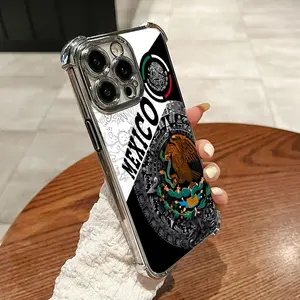 Cool Eagle Logo Pattern Four Comers Air Cushion Anti-drop phone case Suitable for iPhone 17 pro max  iPhone 16 15 14 13 12 11 Pro Max Plus electroplated anti drop case Screen Protector Protection Protective Cover Smartphone Casing Cellphone Shockproof