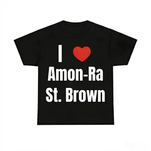 Game Day Apparel Cotton T-Shirt Featuring I Heart Amon-Ra St Brown for Fans Graphic
