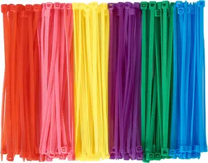 600 count (100 per color) Small Colored Zip Ties 4 Inch Multi-Color Zip Wire Tie for Deco Mesh Wreath Supplies, Colorful Plastic Ties Yellow, Blue, Red, Green, , Purple Zip Ties