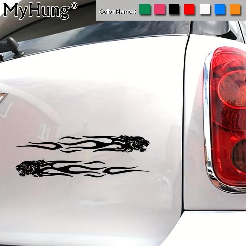 Tiger Flame Pattern Car Sticker, Creative Car Window Decal, Universal Car Exterior Decoration Accessories for Car Body Window
