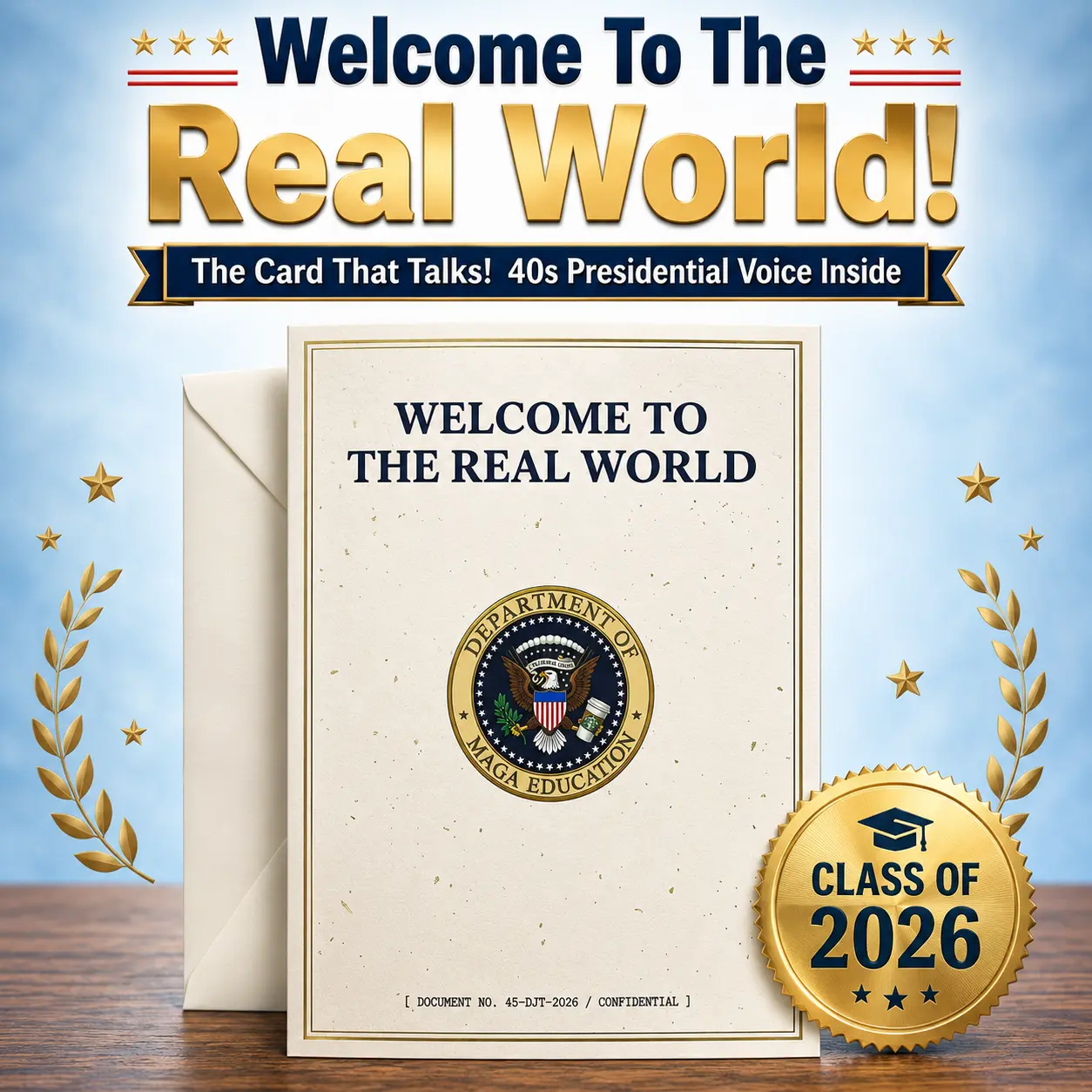 Make Graduation Great Again Funny Class of 2026 Talking Card – Hilarious Presidential Greeting Card with Sound for Graduates, Son, Daughter, Humorous Grad Gift