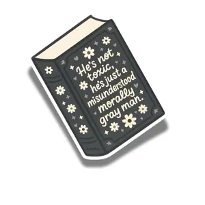 Morally Gray Reusable Book Sticker - Glossy or Glitter Finish, Waterproof, for Scrapbooking DIY Projects, Reusable Sticker