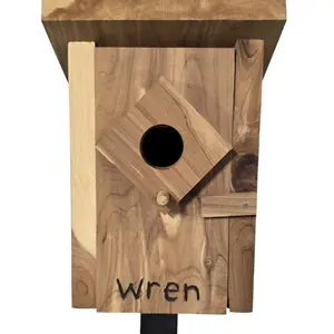 Wren Birdhouse - Handcrafted w/ 3/4" Red Cedar Air Ventilation, Door with latch for ease of cleaning, Solid Walls, Roof and Floor Lifetime Warranty