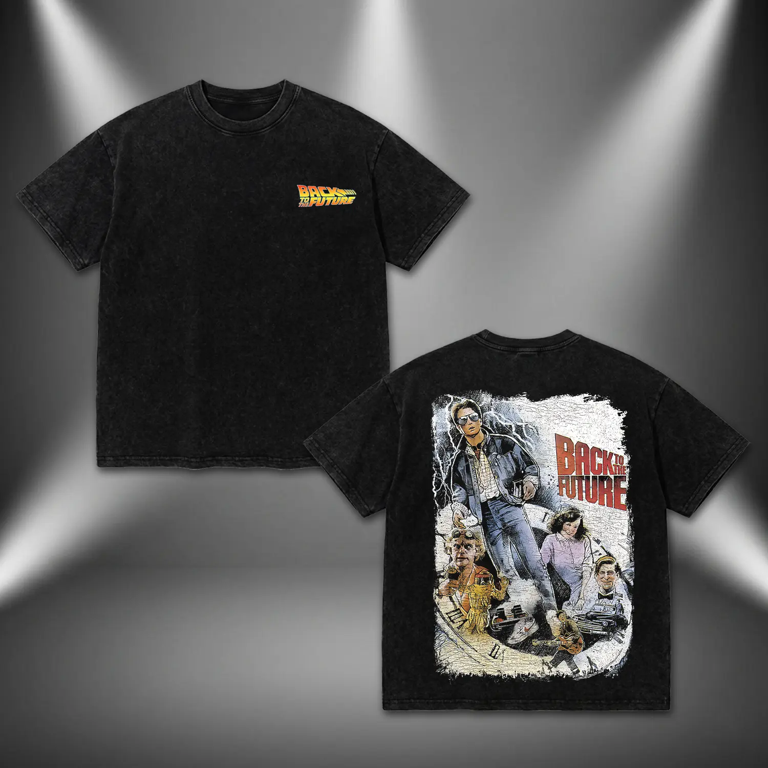 Back to the Future Graphic T-Shirt Vintage Movie Tee & Hoodie, Marty McFly Doc Brown DeLorean Time Travel Shirt, 80s Retro Sci-Fi Film Streetwear, Classic Cinema Aesthetic Oversized Washed Unisex Cotton Tee, Gift for Movie Fans