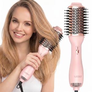 LANDOT Hair Blow Dryer Brush - One-Step Hot Air Styler for Fast Drying, Smoothing & Volume, Ionic Anti-Frizz Delivers Salon Blowout Results, 3 Heat/2 Speed Settings fit All Hair Types Purple Hair Diffuser Haircut