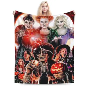 Hocus Halloween Pocus Blanket Super Soft Flannel Throw Blanket Warm Comfortable Blanket for Couch Home Decorations 40x50 in