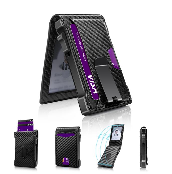 MNGARISTA Wallet for Men,Slim Minimalist Bifold Wallet with RFID Blocking,Pop-Up Credit Card Holder with ID Window & Money Clip,Magnetic Flip Metal Wallet for 10-12 Cards,Gifts for Men-Carbon Fiber MNGARISTA Wallet for Men,Slim Minimalist Bifold Wallet with RFID Blocking,Pop-Up Credit Card Holder with ID Window & Money Clip,Magnetic Flip Metal Wallet for 10-12 Cards,Gifts for Men-Carbon Fiber