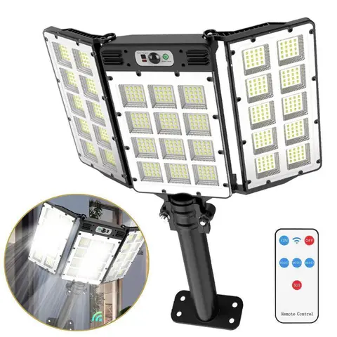 LED Solar Flood Light with 1 x Remote Control, 800 LEDs, 6000mAh, IP65 Waterproof, 3 Brightness Levels, 3 Modes, 25s Bright Burst, Outdoor Motion Sensor for Waterproof Patio, Outdoor Landscape, Solar Street Use, Christmas & New Year Gift