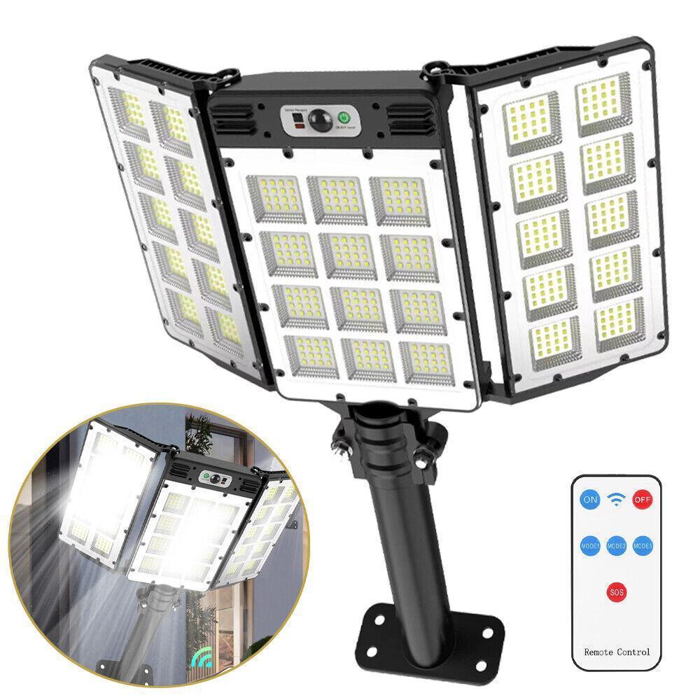 LED Solar Flood Light, Outdoor Motion Sensor Light, 800 LEDs Solar Security Lights,Remote Control, IP65 Waterproof,Super Bright 3 Brightness 3 Modes,6000mAh Motion Sensor Outdoor Lights for Outside,Perfect Christmas & New Year Gift ldea
