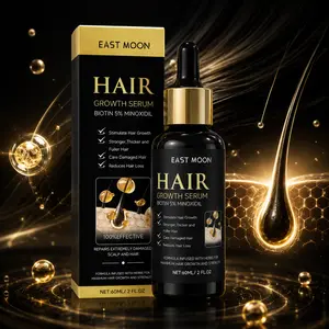 Hair Growth Serum with 5% Minoxidil & Biotin, Scalp Care Drops for Thinning Hair, Fuller-Looking Hair, 60ML
