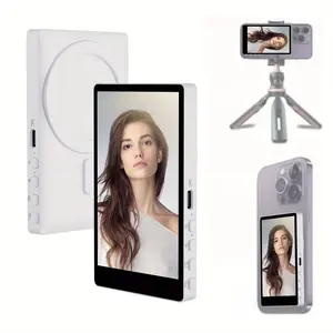 Vlog Selfie Monitor Screen iPhone, Selfie Stand, 4K 60fps Recording, Wireless Screen Mirroring, Remote Control, Magnetic Fixation, 180° Rotation, Accessories