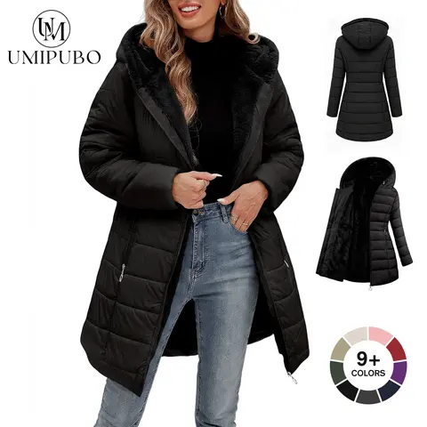 UMIPUBO Sales Women's Winter Windproof Fur Warm Slim Fit Down Jacket - Waterproof Long Ski Coat for Commuting