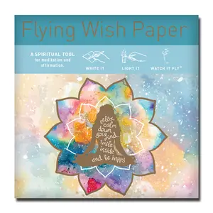 Flying Wish Paper Kit – Transformative Ritual Set for Mindfulness, Meditation, Stress Relief & Intention Setting | Relaxation Gift Box, OM & Mindful Theme, Let Go Experience, Unique Gift Idea