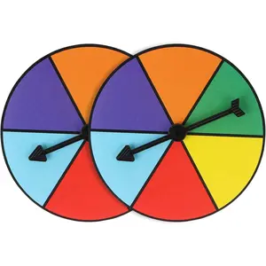 Rainbow Color Math Spinners, Probability Spinner Wheel, Plastic, Pack of 2