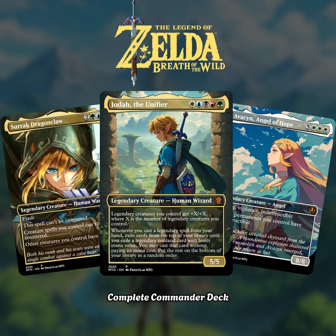 Proxy 100+ Commander Deck – The Legend of Zelda Fantasy Adventure Theme | Heroic Quest EDH Strategy | Premium Print Cards | Collector Gift for Anime & Fantasy Fans