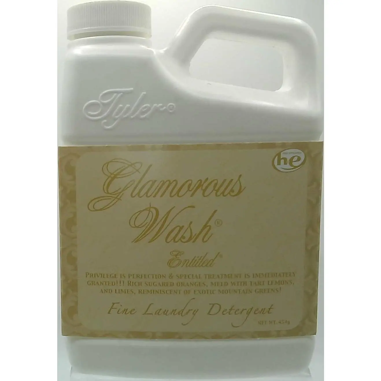 Tyler Candle Company Fragrant Laundry Detergent - Entitled Scent, Lime-Infused Formula, Fragrant Clean, Softens Fabrics, Biodegradable, All-Natural, 454g/16oz Home Care Household Cleaner