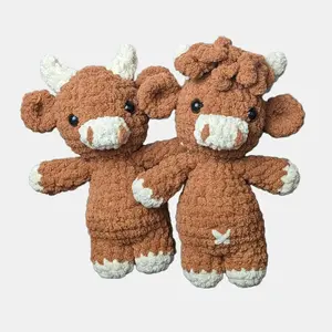 Baby Highland Cows - Crochet Baby Cows - Handmade Plushie - Stuffed Animal - Amigurumi