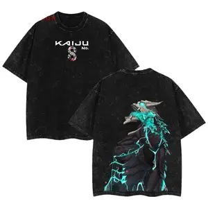 Limited Kaiju No. 8 Anime Double Printed Oversize Lightweight Acid Washed Tee anime lover, anime merch