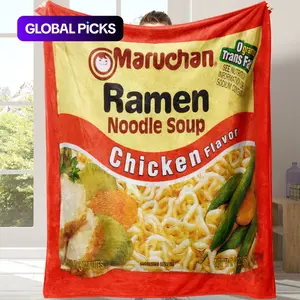 Chicken Noodle Pattern Blanket, Soft Comfortable Throw Blanket, Warm Napping Blanket for Home Office School Dormitory Camping, Travel Blanket #TOP PICKS