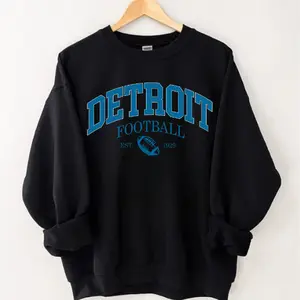 Vintage Detroit Football Crewneck Sweatshirt, Lions Sweatshirt, Retro Sports Fan Apparel Streetwear Longsleeves Casual, Sweatshirt, Hoodie, T-Shirt
