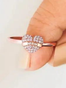 1 PC Gorgeous Cubic Zirconia Heart Shaped Ring For Women For Mother's Day Gift Party Jewelry Cubic Zirconia Rings Beautiful Rings