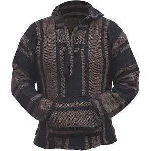 Mexican Baja Hoodie Hippie Surf Poncho Sweater Sweatshirt Pullover JergaGift