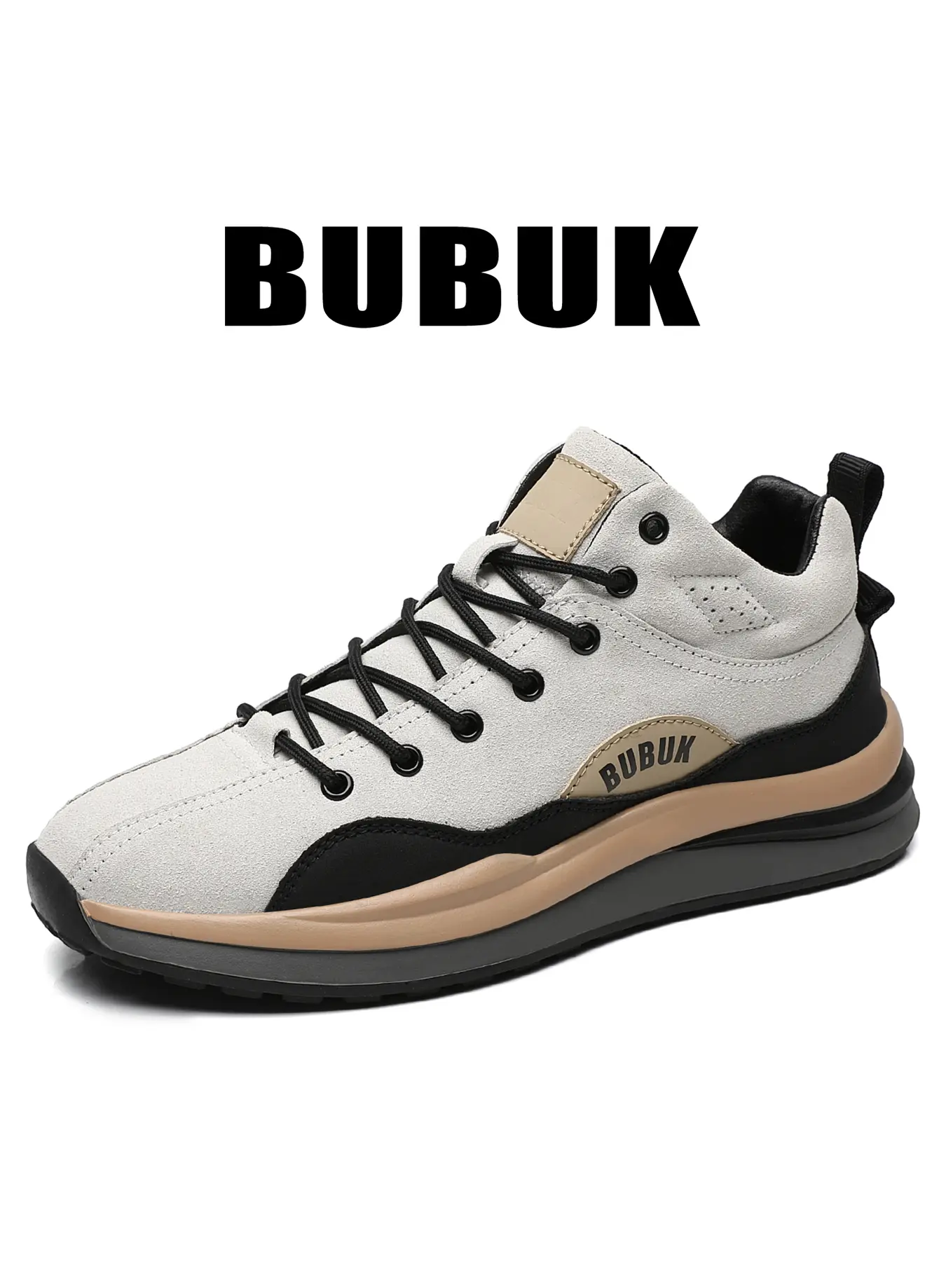 BUBUK Trendy New Fashion Lace Up Men's Shoes Footwear, All-Season Comfortable Rubber Formal Business Casual Walking Shoes, Ideal for Daily Wear and Outdoor Hiking