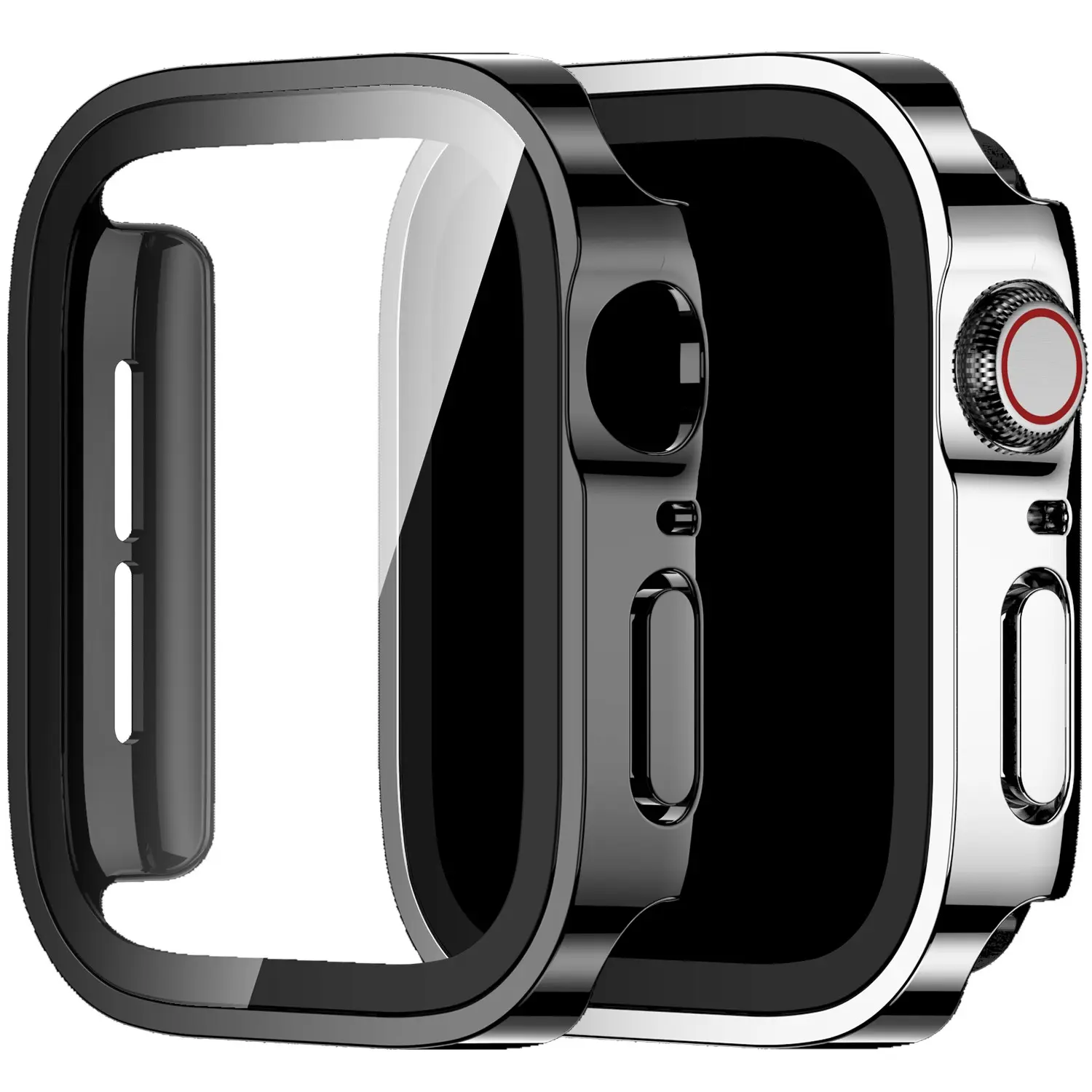 2-Pack PC Case + Glass Screen for Apple Watch 11/10/9/8/7/6/5/4/se/ultra, Watch Screen Cover, Watch Screen Protector, Anti-Scratch, Lightweight, Wearable Accessories, Fits 40mm-49mm, Perfect Holiday Gift