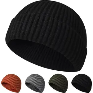 Beanie Hats, Unisex Short Knit Beanie for Men Women Watch Hat Warm Winter Hat Fisherman