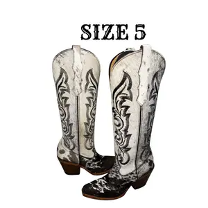 Junia cow hide tall heel cowboy boots , authentic