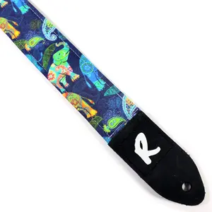 Elephant Ukulele Strap - Colorful Paisley Elephants Handmade Ukulele Strap-