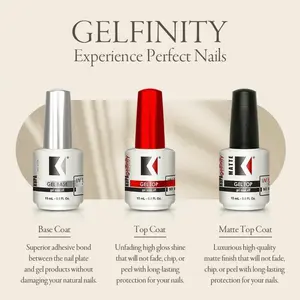 KUPA GELFinity Trio TOP Glossy, Top Matte, Base coat Nail Care nail art