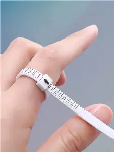 1pc White Ring Sizer Tool - Soft Adjustable Jewelry Measuring Tape For Accurate Ring Size Measurementings & Wedding Bands)