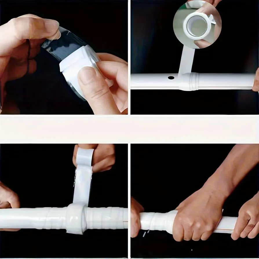 1 Roll Self-Fusing Silicone Tape - Instant Leak Repair, Heavy-Duty Waterproof Sealant for PVC/Glass/Metal/Stone, High-Temp Resistant (No Tools/Adhesive) - & Leak Fix for DIY, Plumbing, Sinks, Showers, Bathtubs, Toilets - Instant Bond