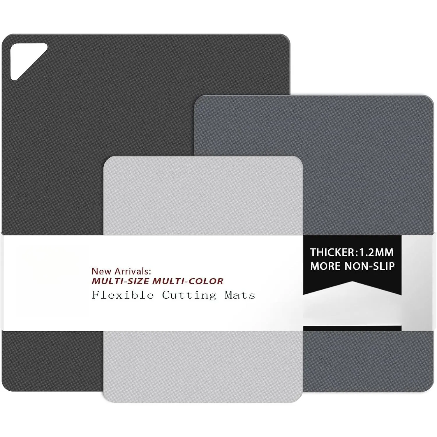 Flexible Plastic Cutting Boards Mats for Kitchen, Flexible Non Slip Cutting Mat, Thin Cutting Sheets, BPA Free, Dishwasher Safe, Multi Sizes