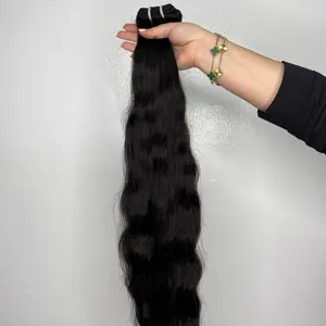 100% Human Hair 100g 24" Natural Color Long Length Heat Resistant Glueless Deep Wave Hairpiece for Volume Texture