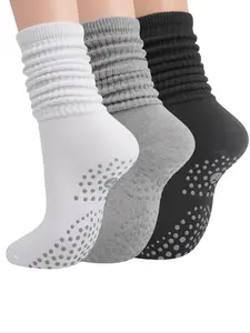 3 Pairs Glue Point Stack Socks, Yoga Anti-Slip Versatile Sports Socks, Comfortable Fitness Wear, Perfect for Gym and Daily Use, Grip Sports Socks, Athletic Socks