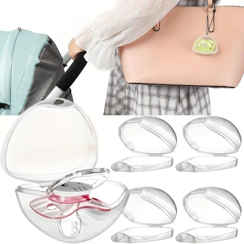 Clear Pacifier Case with Nipple Shield - Newborn Infant Nursery Travel-Friendly, Home Use, Transparent Pacifier Holder Box, Travel Accessory|Clear Case|Secure Closure, Pacifier