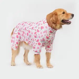 Dog Pajama Recovery Suit, Soft Stretchable Watermelon Pattern, Universal Fit for Dogs & Cats, Winter Wear, Sizes S-6xl