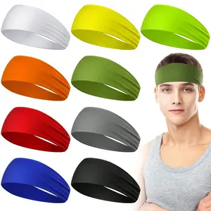 9 Pcs Sweatbands For Men Workout Sport Headbands For Men Camo Headband Sweat Absorbing Headband Wide Sweatband For Head Basketball Football Cycling Running Yoga, 4.7 X 9.8 Inch|Headbands|GlamGlobal|hair bands|Soft Non-Slip Elastic Hair Bands