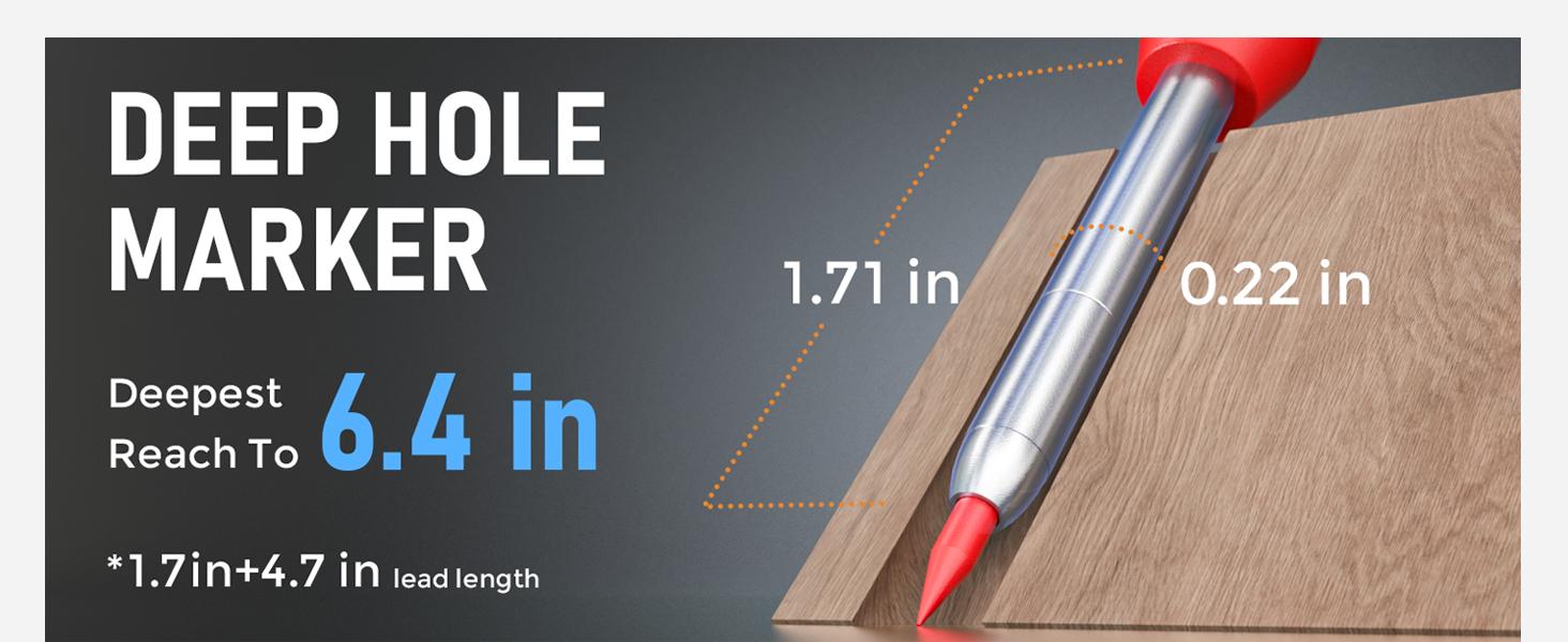 Carpenter Pencil Set with Sharpener, Mechanical Carpenter Pencils with 40 Refill, Automatic Center Punch and Carbide Scribe Tool, Heavy Duty Construction Pencil for Architect-With Case