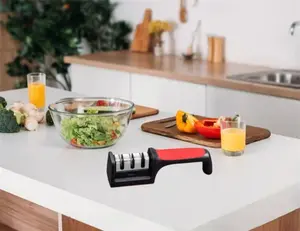 Professional Kitchen Knife Sharpener, 3-Stage Manual Sharpening System,Kitchen outdoor whetstone