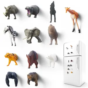 Mini Cute Animal Series Fridge Magnet, 12pcs/set Cute Animal Shaped Fridge Magnet, Creative Fridge Magnet, Home Decor for Fridge, Refrigerator, Kitchen, Decorating