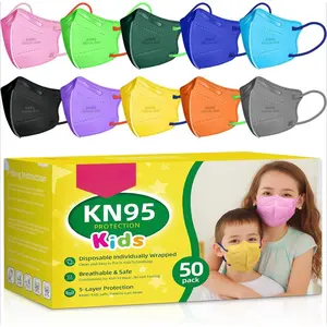 X-EMK04  Kids KN95 Face Mask Disposable - 50 Pack KN95 Kid Masks Children Small Size Kids Breathable KN95 Mask Mascaras KN95 Para Niños